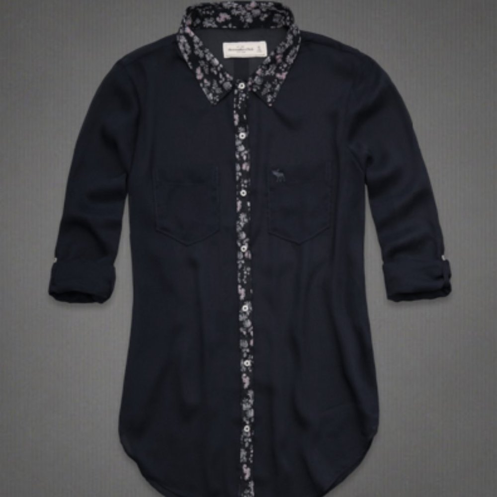 Abercrombie & Fitch Micah Chiffon Shirt Size L
